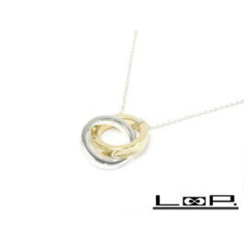 Tiffany Double Interlocking Ring Necklace Combination Silver Gold YG SV